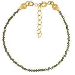 Vergoldetes Silberarmband mit khakifarbenen Zirkonia 2 mm Outlet