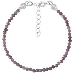 Silberarmband mit Natursteinen Rubinen 3mm