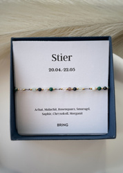 Armband Sternzeichen Taurus vergoldete Perlen