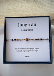 Armband Sternzeichen Jungfrau vergoldete Perlen
