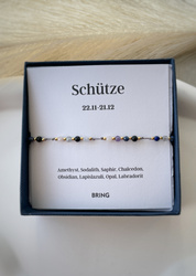 Armband Sternzeichen Schütze vergoldete Perlen