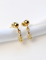 Vergoldete Ohrringe mit Citrin