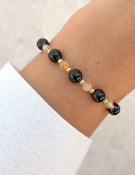 Talisman - schwarzer Turmalin, Citrin, Hämatit - Schutz und Wohlstand