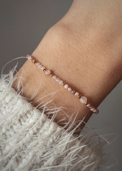 Armband Natursteine Rosenquarz und Rhodochrosit