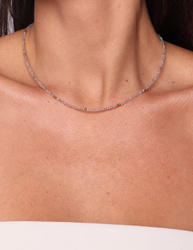 Schwarze Turmalin-Knopfhalskette mit Anhänger