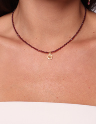 Schwarze Turmalin-Knopfhalskette mit Anhänger