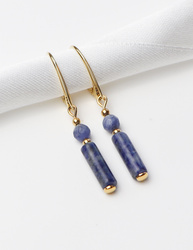 Ohrringe aus 925er Sterlingsilber, 24 Karat vergoldet – Sodalith