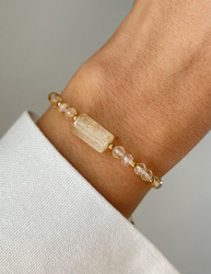 Armband aus Citrin und Hämatit in Goldfarbe