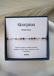 Armband Tierkreiszeichen Skorpion Silber Perlen