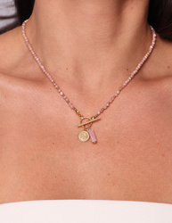 Schwarze Turmalin-Knopfhalskette mit Anhänger