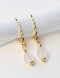 Ohrringe aus 925er Sterlingsilber, 24 Karat vergoldet – Bergkristall