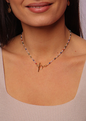 Halskette Sternzeichen Krebs Natursteine Vergoldet Toggle