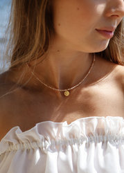 Champagner Zirkonia 3mm Halskette mit Anhänger