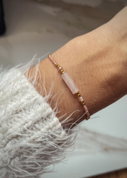 Armband Natursteine Rosenquarz, Rhodochrosit und Zirkoniumdioxid