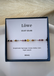 Armband Tierkreiszeichen Löwe vergoldete Perlen