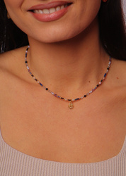 Schütze Sternzeichen Halskette mit Natursteinen vergoldet mit Anhänger