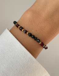 Armband auf einem elastischen Band Achat moosigen Fülle, Vertrauen, Optimismus