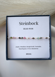 Armband Sternzeichen Steinbock vergoldete Perlen