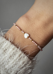 Armband Natursteine Rosenquarz Rhodochrosit Perlmutt