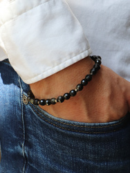Herrenarmband – Obsidian, Hämatit