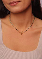 Halskette Sternzeichen Stier Natursteine Vergoldet Toggle