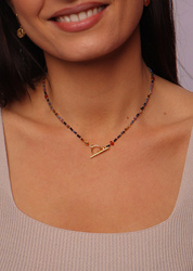 Halskette Sternzeichen Jungfrau Natursteine Vergoldet Toggle