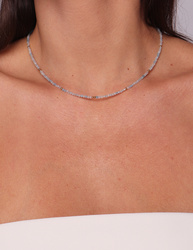 Schwarze Turmalin-Knopfhalskette mit Anhänger