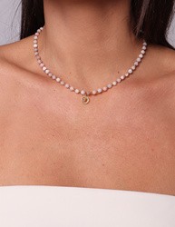 Schwarze Turmalin-Knopfhalskette mit Anhänger