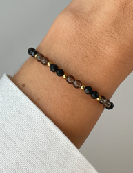 Armband auf einem elastischen Band Achat moosigen Fülle, Vertrauen, Optimismus