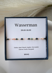 Armband Sternzeichen Wassermann vergoldete Perlen