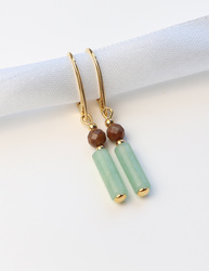 Ohrringe aus 925er Sterlingsilber, 24 Karat vergoldet – Aventurin und Jaspis