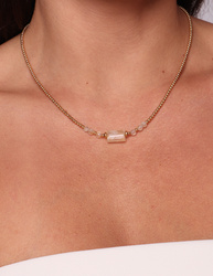 Schwarze Turmalin-Knopfhalskette mit Anhänger