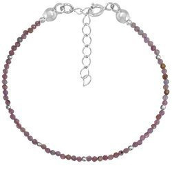 Silberarmband mit Natursteinen Rubinen 2 mm