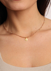 Champagner Zirkonia 2mm Halskette mit Anhänger