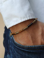 Herrenarmband - Tigerauge mit Hämatit