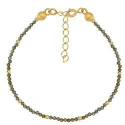 Vergoldetes Silberarmband mit khakifarbenen Zirkonia 2 mm Outlet