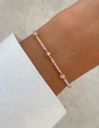 Seidenfaden-Champagner-Zirkonia-Armband
